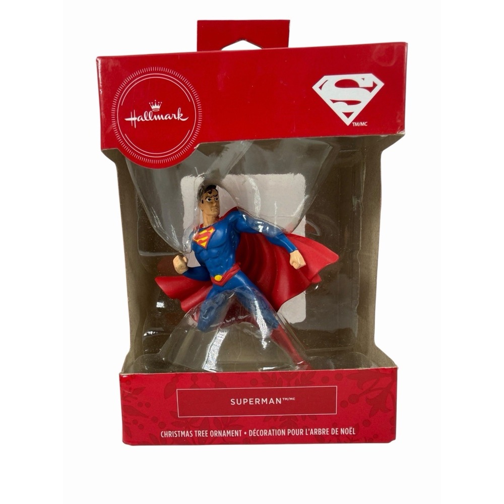 Hallmark DC Comics Superman Christmas Ornament, Red & Blue, H 8.7cm by W 7.1cm